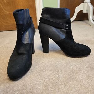 Rag & bone Z2622* Womens Black/Grey Leather Ankle Boots Size 37.5